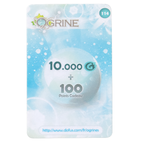 Carte n°114 : 10 000 Ogrines + 100 points cadeau
