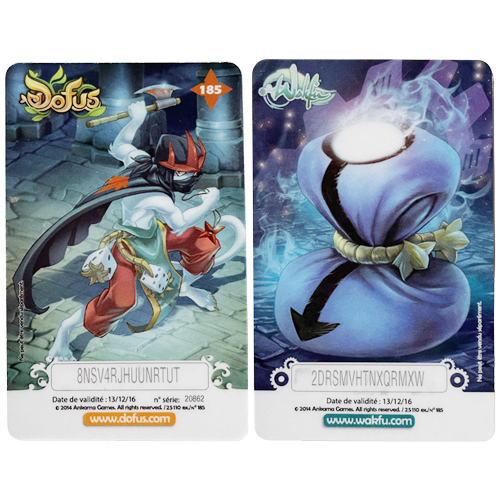 Carte n°185 : Panoplie du Ninja Noir (Dofus) / Havre sac Xélor (Wakfu)